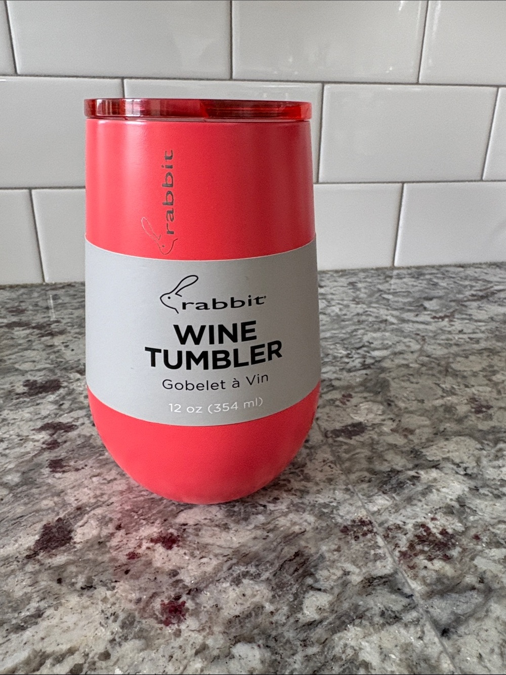 Rabbit Coral Wine Tumbler - Insulated 12 oz